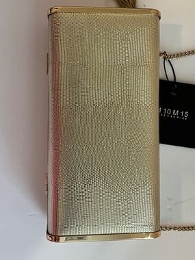 M&M'S Metallic Gold Textured Evening Clutch